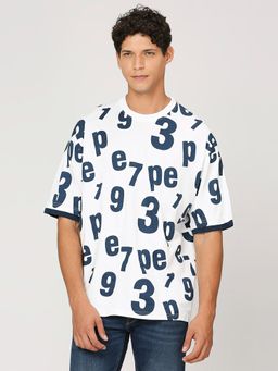 Pepe Jeans - White Typography Print Short Sleeves T-Shirt