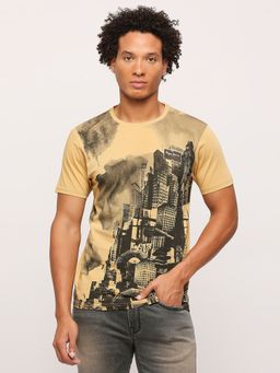 Pepe Jeans - Yellow Graphic Printed Short Sleeves T-Shirt