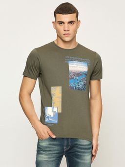 Pepe Jeans - Olive Graphic Print Short Sleeves T-Shirt
