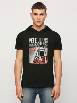 Pepe Jeans - Cady Placement Typography Printed Hoodie T-Shirt