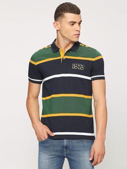 Pepe Jeans - Green Striped Short Sleeves Polo T-Shirt