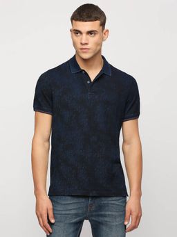 Pepe Jeans - Indigo Letter Print Short Sleeves Polo T-Shirt