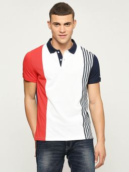 Pepe Jeans - Navy Blue Colour Block Short Sleeves Polo T-Shirt