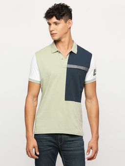 Pepe Jeans - Green Color Block Short Sleeves Polo T-Shirt