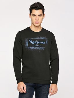 Pepe Jeans - Black Round Neck Full Sleeves Sweatshirt