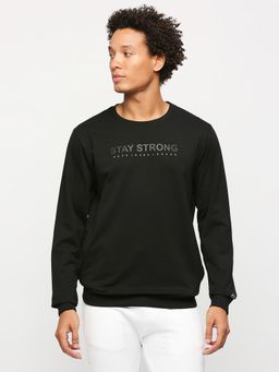 Pepe Jeans - Black Typography Print Full Sleeves Sweatshirt