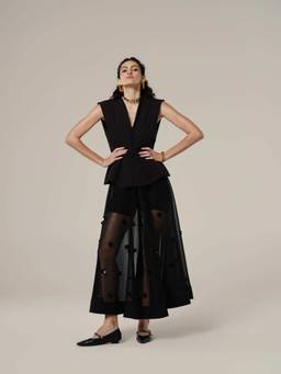 PUNEET KAPOOR LABEL - Black Noir Peplum Top