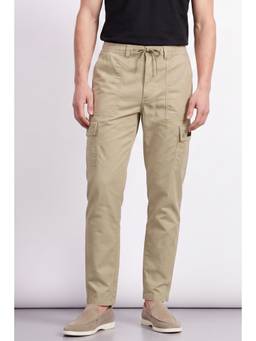 Allen Solly - Mens Cotton Blend Beige Cargo Pant
