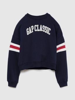 GAP - Women Navy Blue Cotton Blend Graphic Sweatshirt