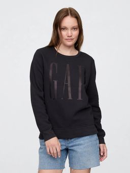 GAP - Women Black Cotton Blend Graphic Sweatshirt