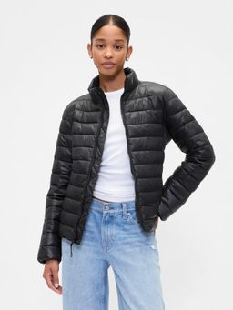 GAP - Women High-Neck Relaxed Puffer Black Jacket