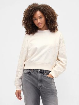GAP - Women Off White Polyester Blend Abstract Sweatshirt