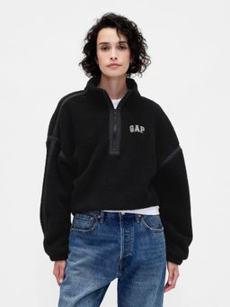GAP - Women Black Polyester Solid Sweatshirt