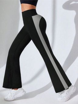 Outzidr - Black High Waist Side Panel Pant