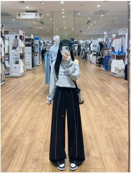 Outzidr - Navy Blue High Waist Pant