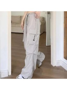 Outzidr - Drawstring Grey Cargo Pant