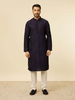 Twamev - Purple Art Silk Embroidered Kurta and Churidar (Set of 2)