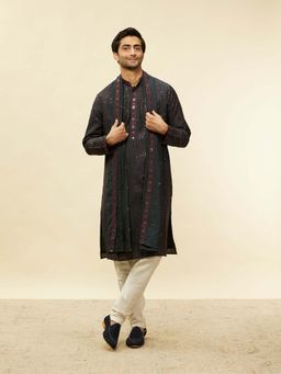 Twamev - Green Blended Viscose Embroidered Kurta and Churidar (Set of 2)