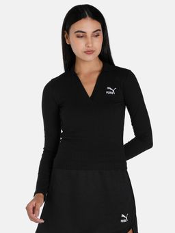 Puma - Classics Ribbed Womens Black T-shirt