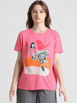 ONLY - Pink Graphic Print T-Shirt