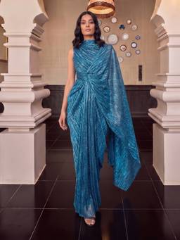 House of Fett - Blue Royale Draped Light Gown