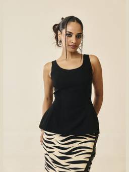 Lea Clothing - Adira Black Structured Everyday Top