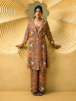 House of Fett - Brown Magnolia Adele Crop Top and Pant with Jacket