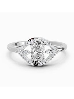 Sparkles - Lab Grown Diamond 0.51 Carat Oval Halo Ring Silver