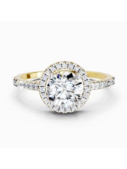 Sparkles - Lab Grown Diamond 0.97 Carat Round Halo Engagement Ring Gold