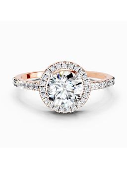 Sparkles - Lab Grown Diamond 0.97 Carat Round Halo Engagement Ring Rose Gold