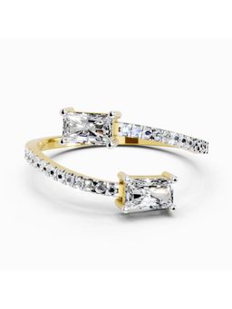 Sparkles - Lab Grown Diamond 0.82 Carat Emerald Shape Diamond Toi Et Moi Ring Gold