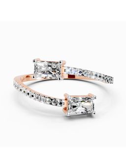 Sparkles - Lab Grown Diamond 0.82 Carat Emerald Shape Diamond Toi Et Moi Ring Rose Gold