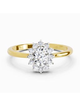 Sparkles - Lab Grown Diamond 0.77 Carat Oval Shape Halo Diamond Engagement Ring Gold