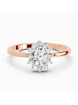 Sparkles - Lab Grown Diamond 0.77 Carat Oval Shape Halo Diamond Engagement Ring Rose Gold