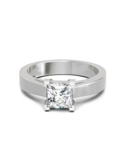Sparkles - Lab Grown Diamond 0.85 Carat Princess Cut Solitaire Ring Silver