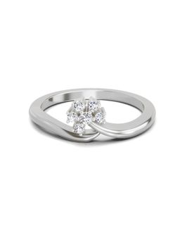 Sparkles - Lab Grown Diamond 0.11 Carat Round Solitaire Ring Silver