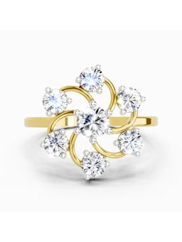 Sparkles - Lab Grown Diamond 0.86 Carat Round Swirl Cluster Ring Gold