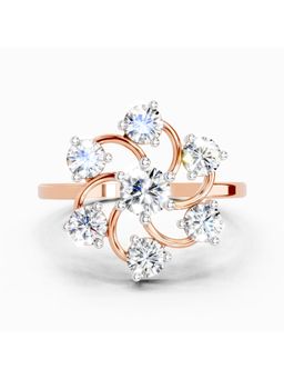 Sparkles - Lab Grown Diamond 0.86 Carat Round Swirl Cluster Ring Rose Gold