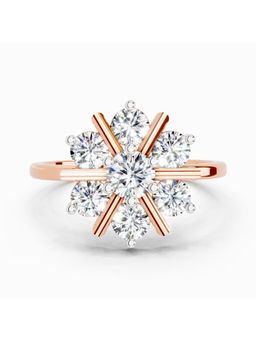 Sparkles - Lab Grown Diamond 0.9 Carat Round Starburst Ring Rose Gold