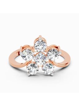 Sparkles - Lab Grown Diamond 0.81 Carat Round Shape Diamond Flower Ring Rose Gold