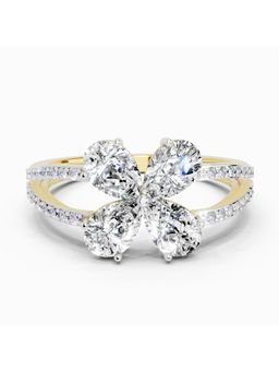 Sparkles - Lab Grown Diamond 1.38 Carat Pear Shape Diamond Clover Ring Gold