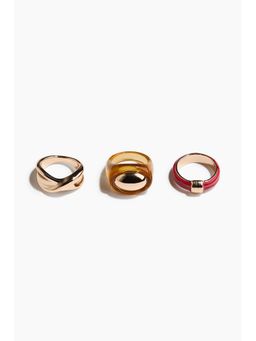 H&M - Women Red 3-Pack Chunky Rings