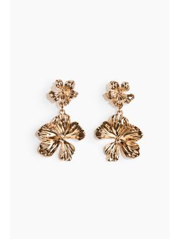 H&M - Women Gold Flower-Shaped Pendant Earrings