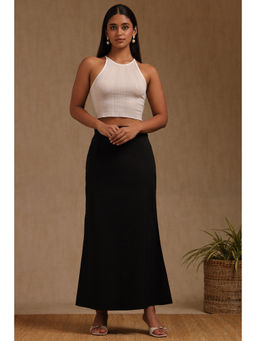 Soch - Womens Black Cotton Spandex Solid Petticoat