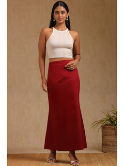 Soch - Womens Maroon Cotton Spandex Solid Petticoat