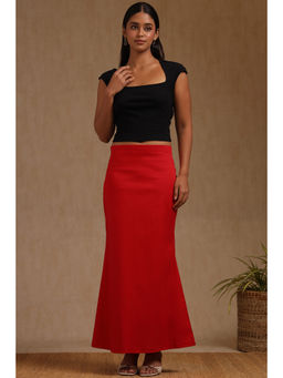 Soch - Womens Red Cotton Spandex Solid Petticoat