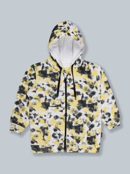 KiddoPanti - Tie & Dye Front Zip Opening Full Sleeve Hooded Sweatshirt