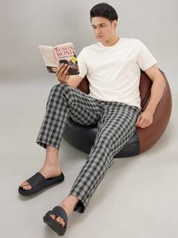 Sleepz by Raymond - Men'S Regular Fit Solid Cream T-Shirt with Pyjama