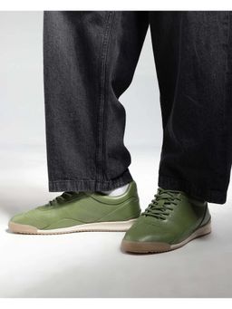 Rare Rabbit - Men Suede Leather Lace-Up Sneakers - Green