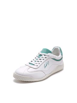 Rare Rabbit - Men Micro Fiber Leather Lace-Up Sneakers - White